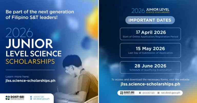 DOST JLSS Scholarship 2026-2027 Online Application